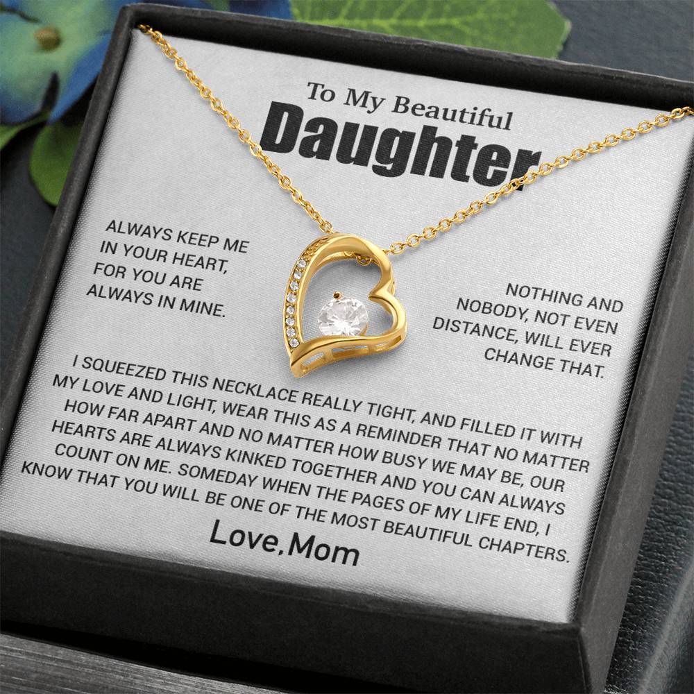 To My Daughter Necklace, Daughter Mother Necklace, Daughter Gift From Mom 2_6_White