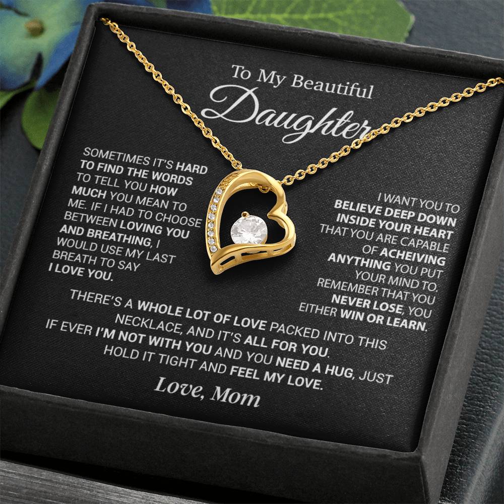 To My Daughter Necklace, Daughter Mother Necklace, Daughter Gift From Mom 5_12_Black