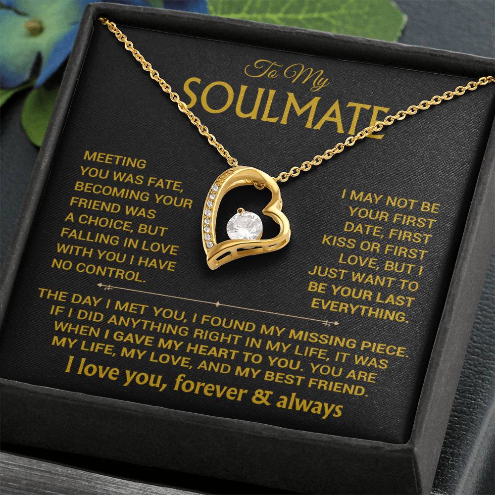 To My Soulmate Necklace, Soulmate Gift, Gift For Girlfriend, Valentines Gift 6_12_Gold