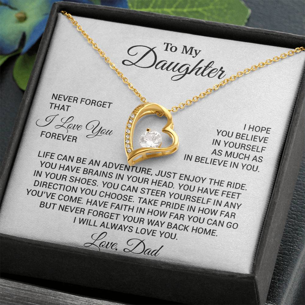 To My Daughter Necklace, Daughter Father Necklace, Daughter Gift From Dad 19_8_White