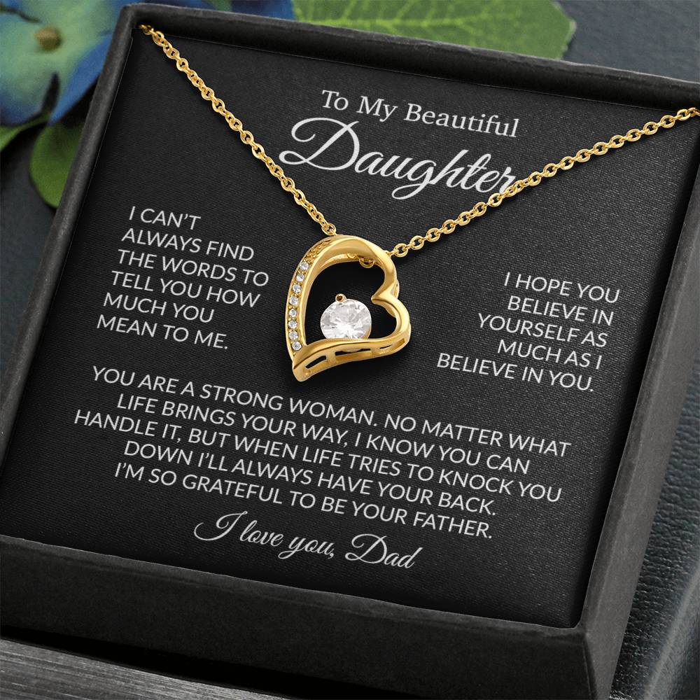 To My Daughter Necklace, Daughter Father Necklace, Daughter Gift From Dad 12_2 Black