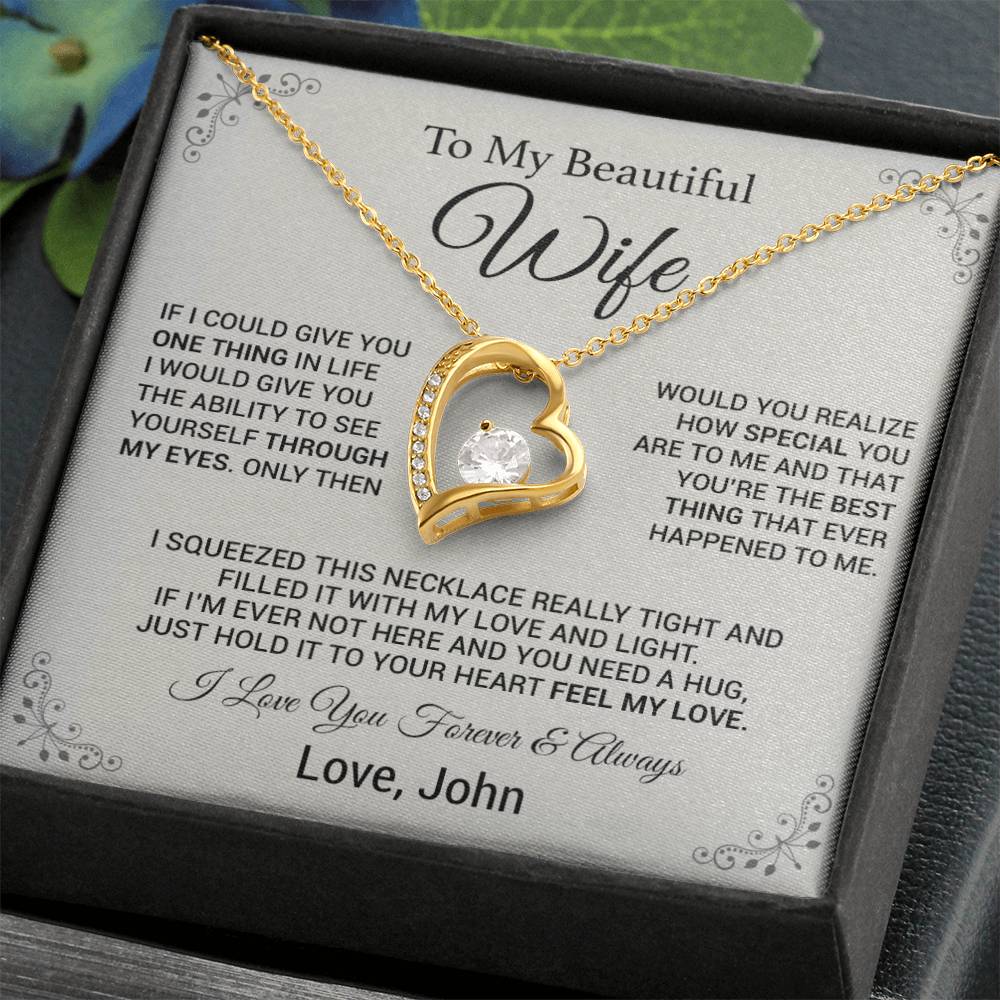 Custom To My Wife Necklace, Birthday Gift For Her, Wife Necklace, Christmas Gift
