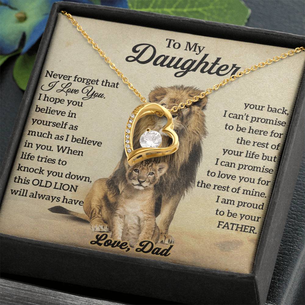 To My Daughter Lion Necklace, Daughter Birthday Gift, Lion Dad Gift