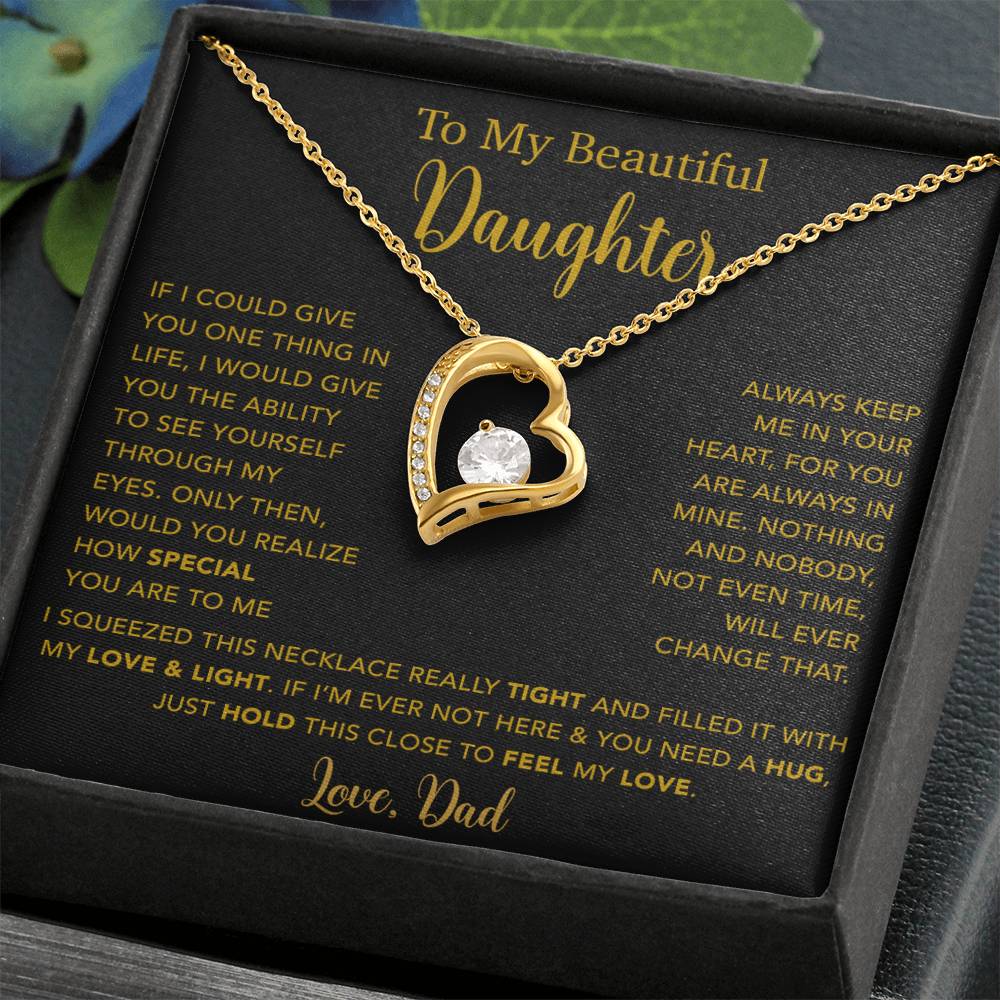 To My Daughter Necklace, Gift for Daughter from Dad, Father Daughter Necklace  4_5_Gold