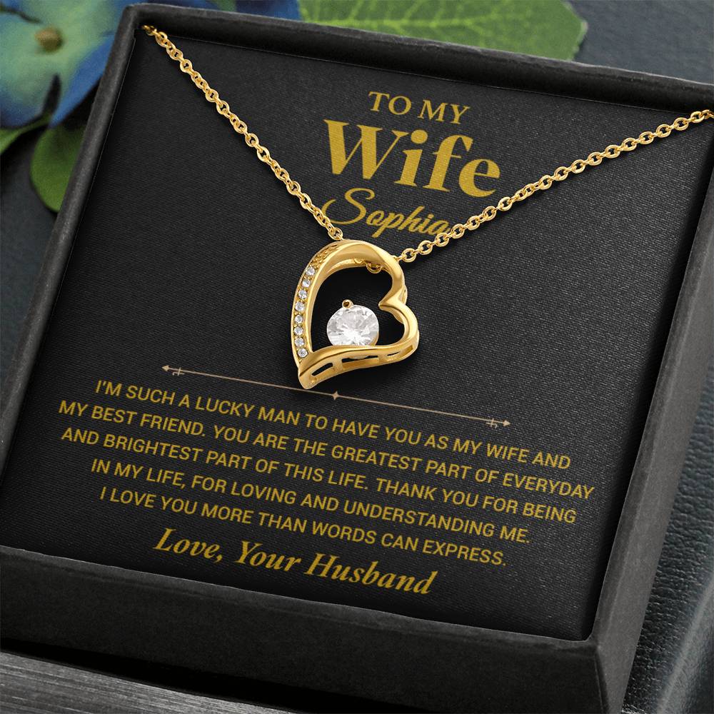 Custom To My Wife Necklace , Anniversary Gift Wife , Valentines Gift for Wife, Christmas Gifts