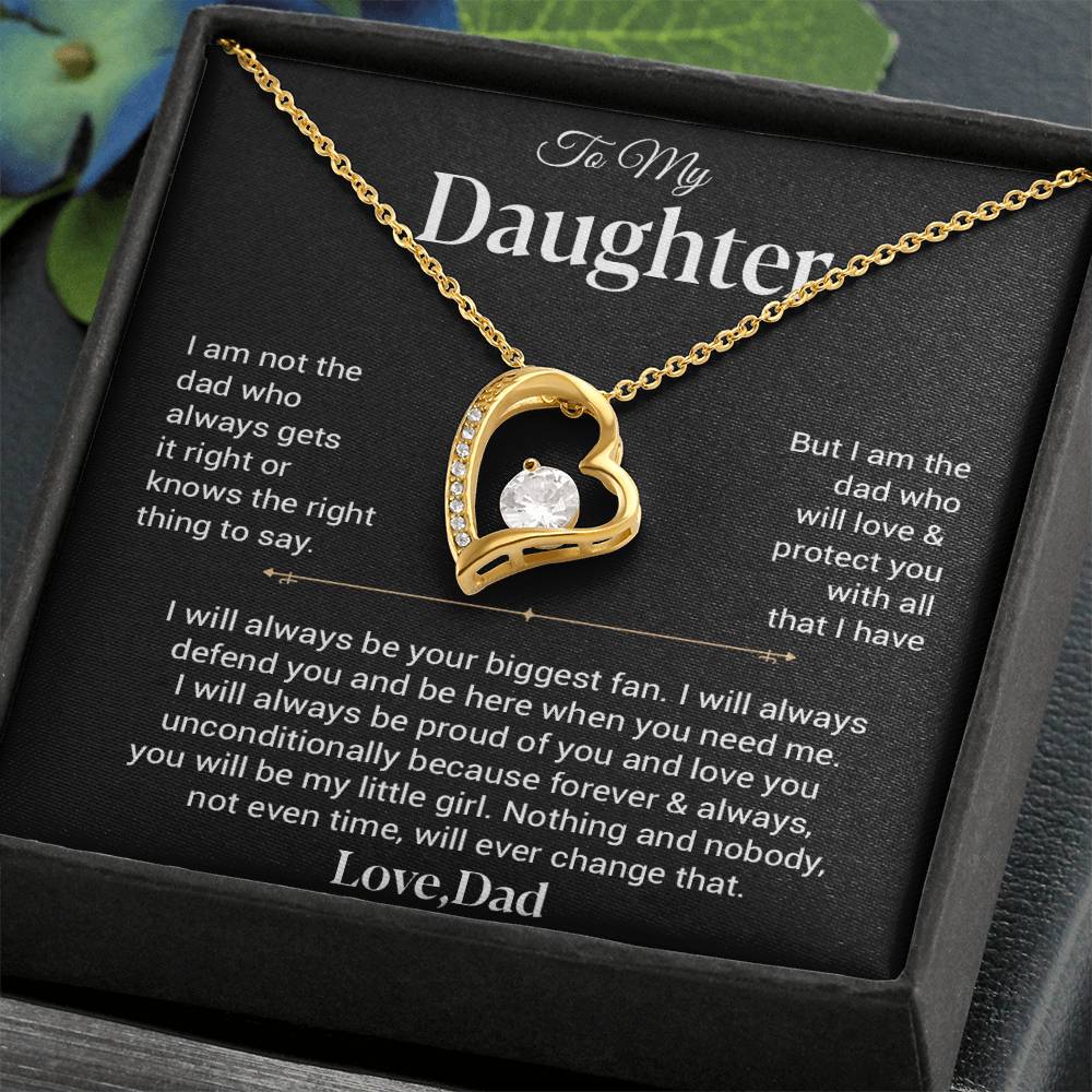 To My Daughter Necklace, Gift for Daughter from Dad, Father Daughter Necklace 21_11_Black