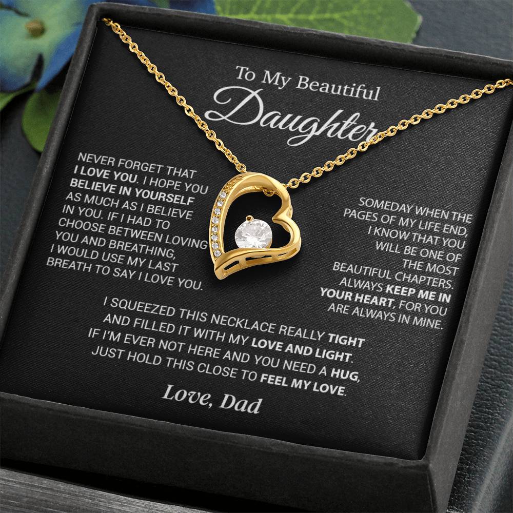 To My Daughter Necklace, Daughter Father Necklace, Daughter Gift From Dad 6_9_Black