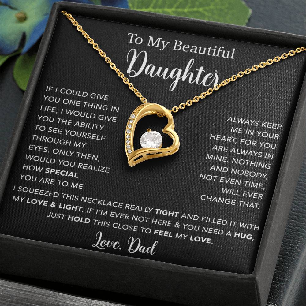 To My Daughter Necklace, Gift for Daughter from Dad, Father Daughter Necklace  4_5_Black