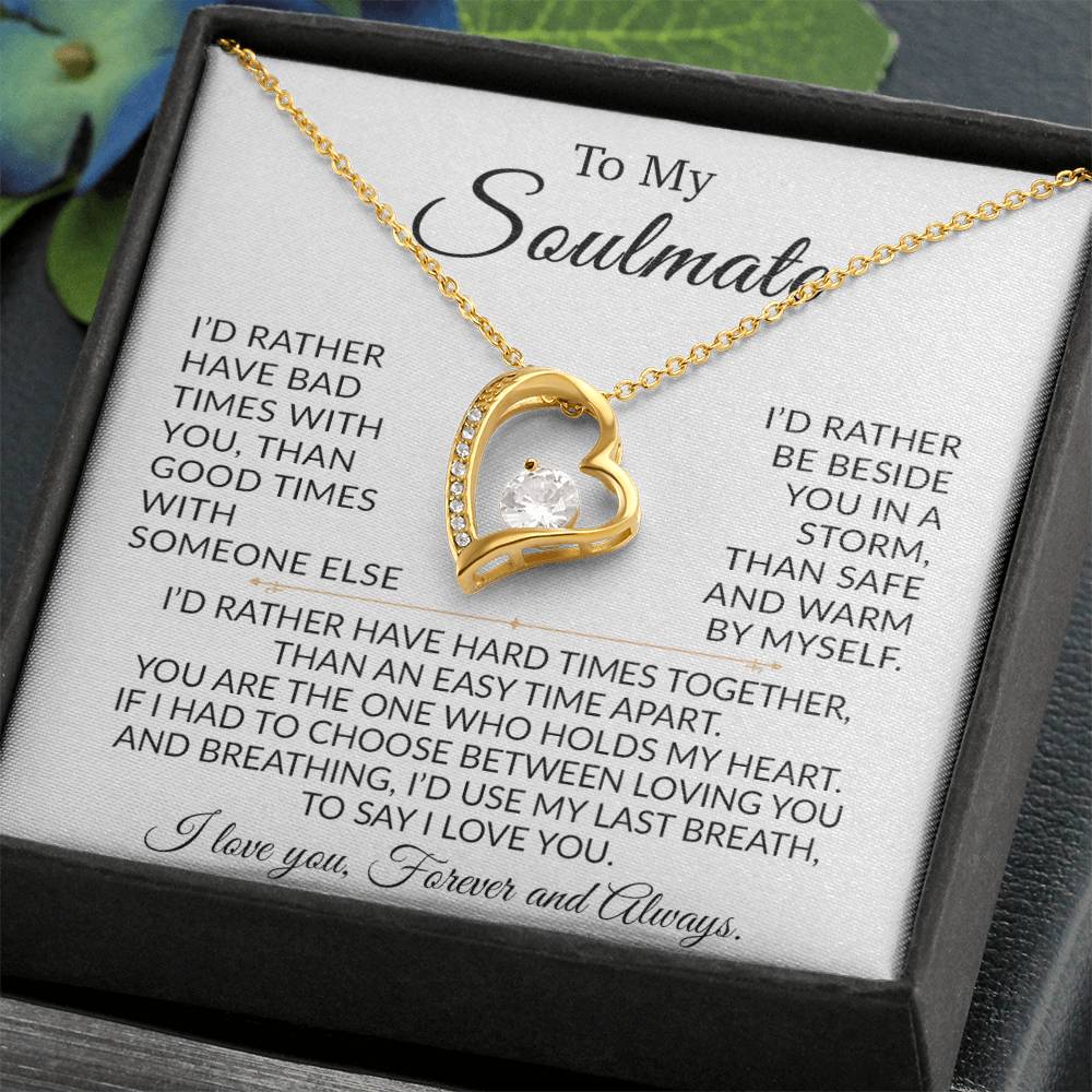 To My Soulmate Necklace, Gifts For Girlfriend Wife from Husband, Birthday Gift