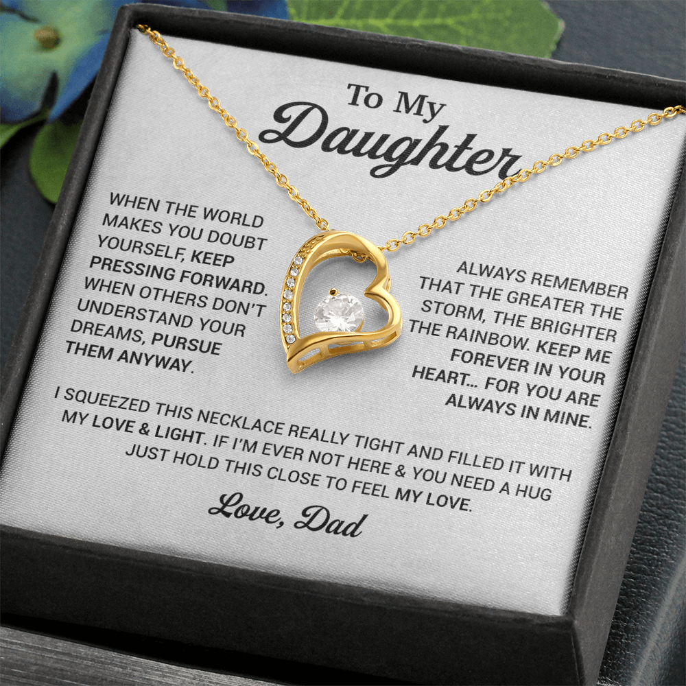 To My Daughter Necklace, Daughter Father Necklace, Daughter Gift From Dad 21_8_White