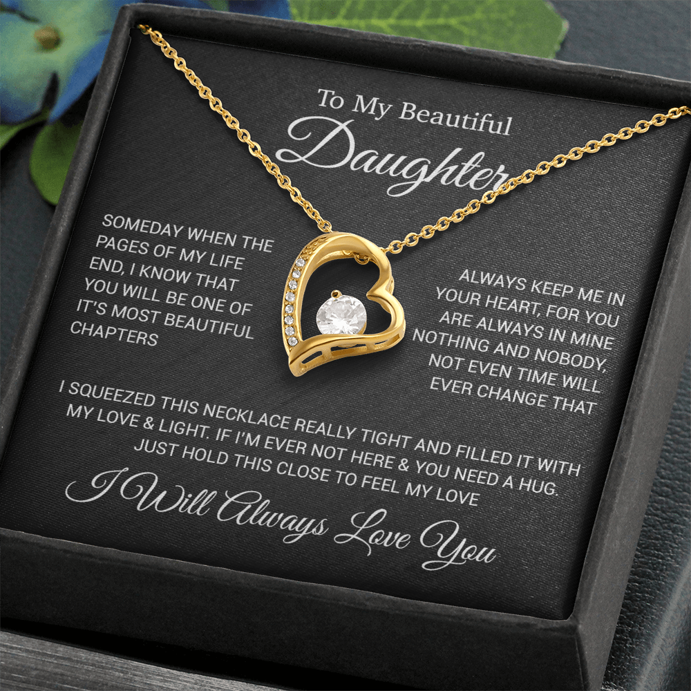 To My Daughter Necklace, Daughter Father Necklace, Daughter Gift From Dad 25_4_Black