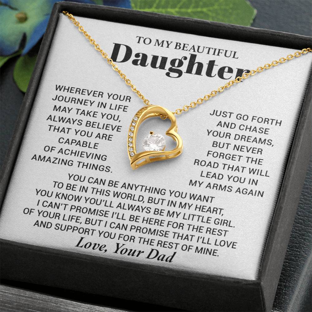 To My Daughter Necklace from Dad, Daughter Dad Necklace, Gifts for Daughter