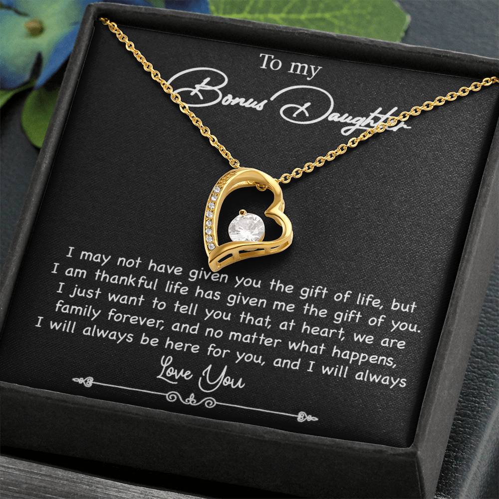 To My Bonus Daughter Necklace, Gift for Bonus Daughter, Step Daughter Birthday 5_10_Black