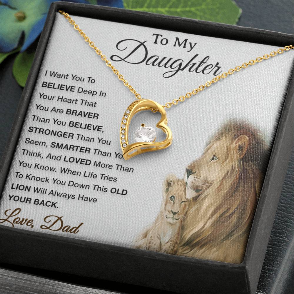 To My Daughter Necklace, Xmas Gift For Daughter From Dad, Daughter Father Lion 29_8