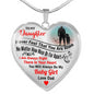 To My Daughter Love Dad - I Am Always Right There In Your Heart Necklace