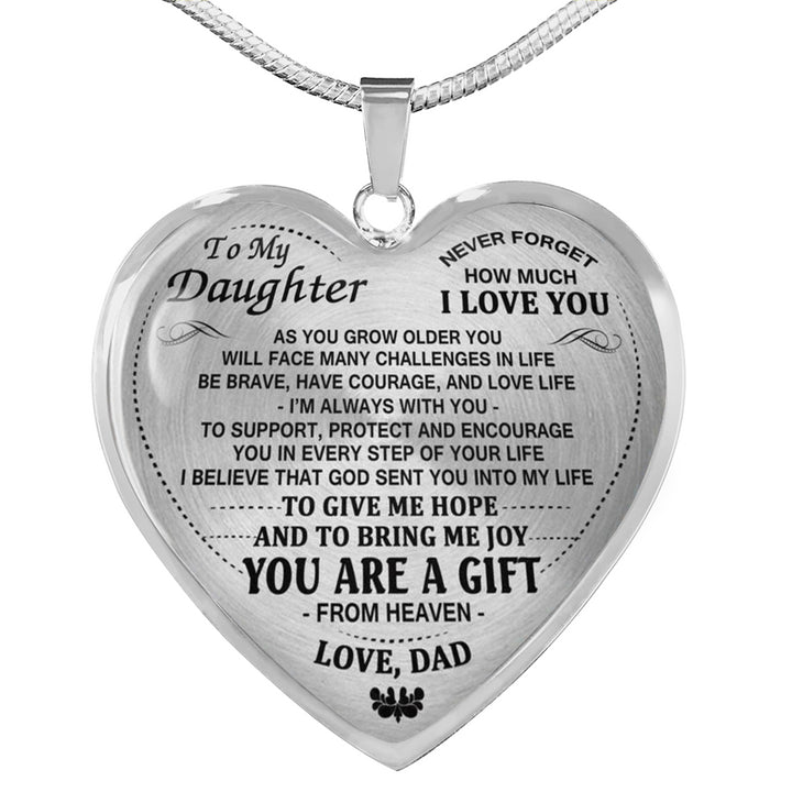 To My Daughter Necklace Pendant Gift From Daddy - Father And Daughter Necklace