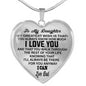 To My Daughter Love Dad - Heart Necklace Pendant From Father
