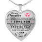 To My Daughter Heart Necklace Pendant Love Dad Gift From Father