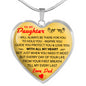 To My Daughter Love Dad - Father and Daughter Necklace Heart Gift from Daddy