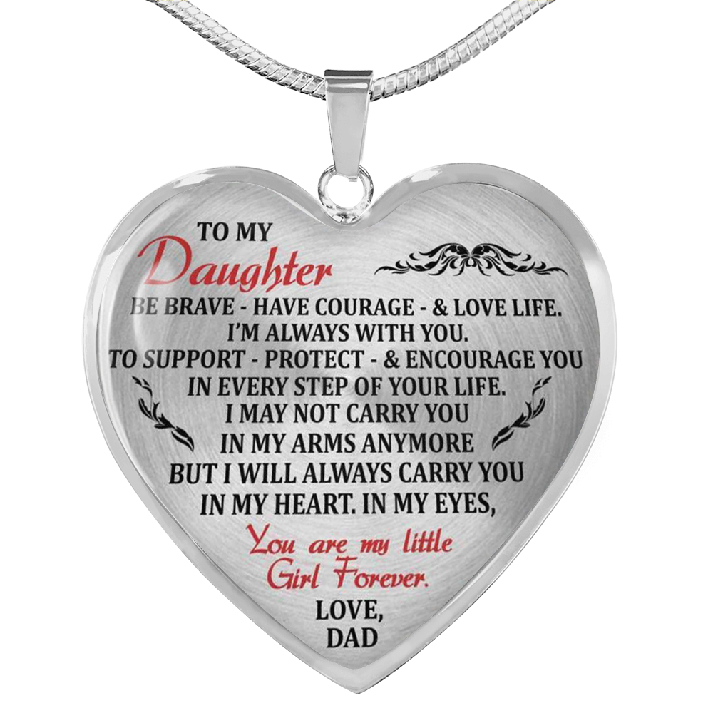 To My Daughter Necklaces Pendants - Father and Daughter Necklace - Gift from Dad