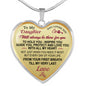 To My Daughter Heart Necklace from Daddy Papa - Unique Novelty Luxury Necklace