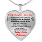 To My Daughter Heart Necklace From Daddy Father Best Gift For Daughter