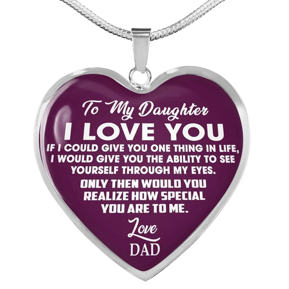 To My Daughter Necklace Pendant - Father & Child Jewelry - Unique Gift Birthday