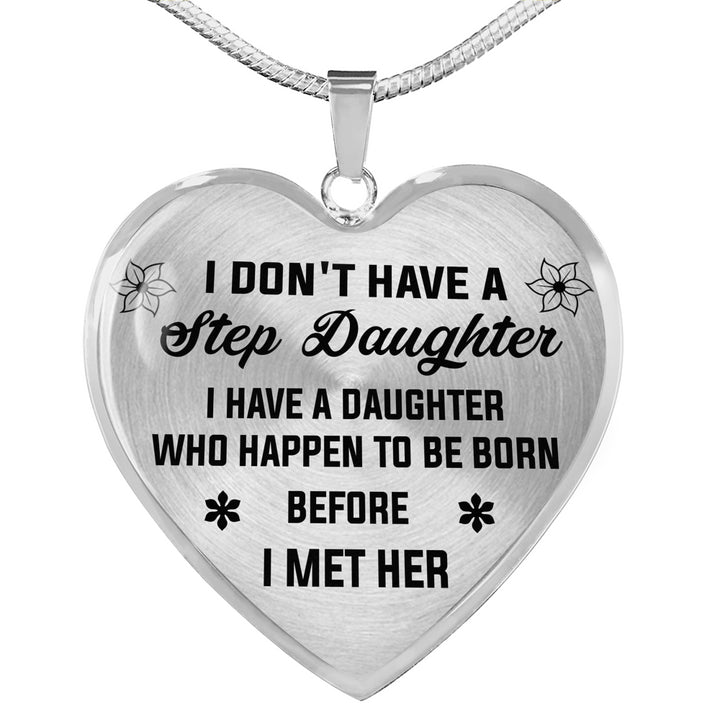 Love Step Daughter Gifts - Heart Necklace For Birthday Wedding