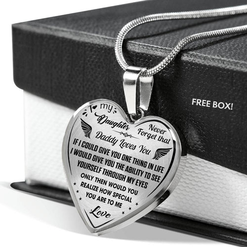 Proud Dad to Daughter Gifts - Inspirational Luxury Necklace from Dad Father Papa