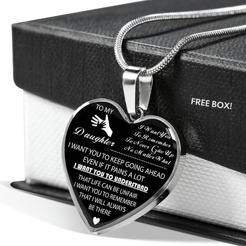 Father And Daughter - To My Daughter Necklace Heart Pendants Gift From Father