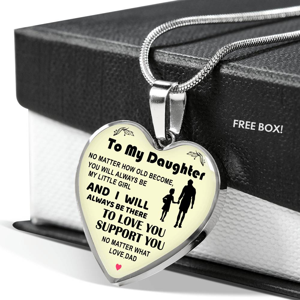 To My Daughter Heart Necklace Best Gift For Daughter From Dad