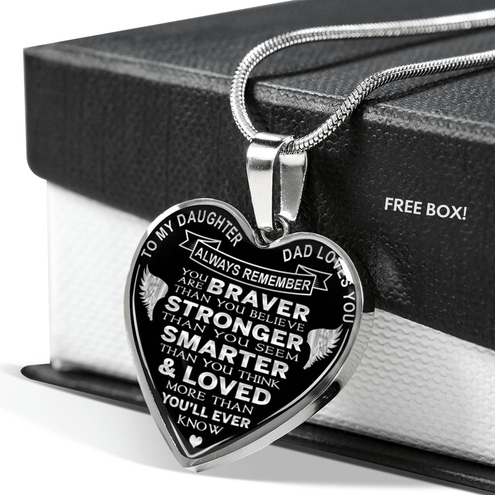 To My Daughter - Dad Loves You Luxury Bangle - Necklace Gifts From Father