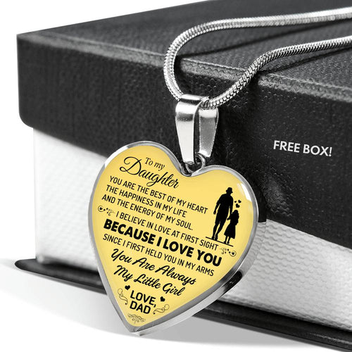 Father And Daughter Necklace Heart Pendant - To My Daughter Necklace Love Dad