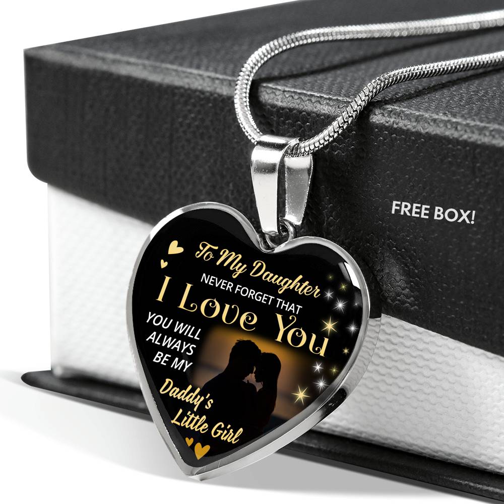 To My Daughter Heart Pendant Necklace - Daddy's Little Girl - from Father