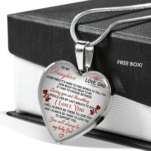 Daddy I Love You For Daughter - To My Daughter Heart Necklace Gift From Daddy's