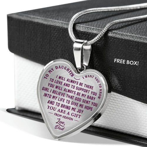 Dad and Daughter Luxury Necklace - from Father - I Want You to Know Love Quotes