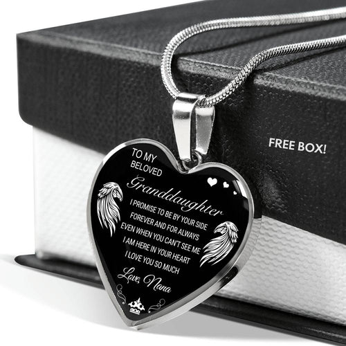 To My Beloved Granddaughter Love Grandma Heart Necklace Gift For Granddaughter