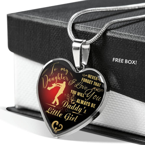 Father And Daughter Heart - To My Daughter Necklace Heart From Daddy Pendant