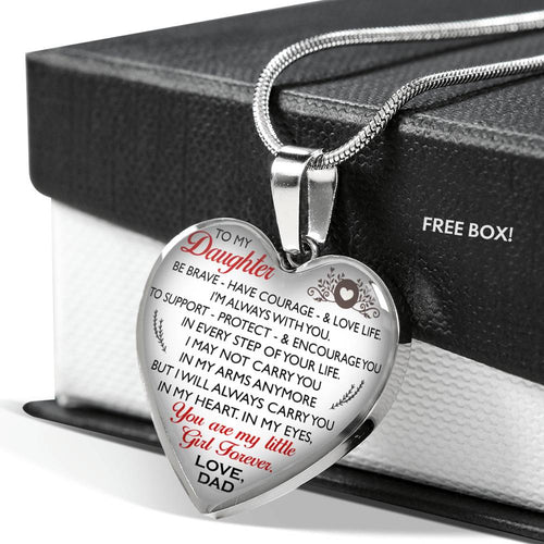 Father And Daughter - To My Daughter Necklace Heart Pendants Gift From Daddy's