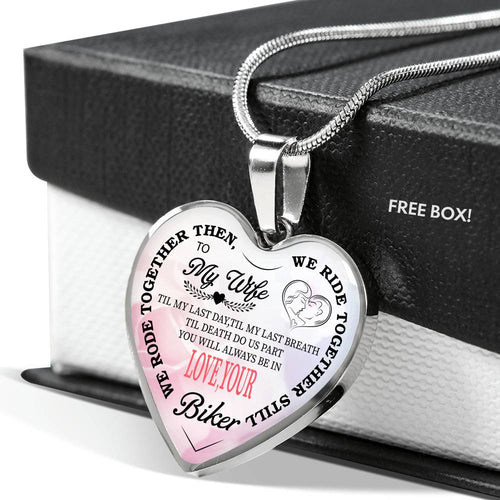 Biker's Wife Always In My Heart Love Necklace
