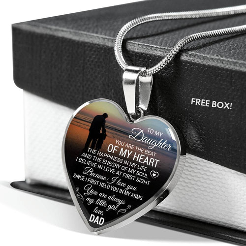 Father And Daughter Necklace Heart Pendant - To My Daughter Necklace Love Dad_NEW