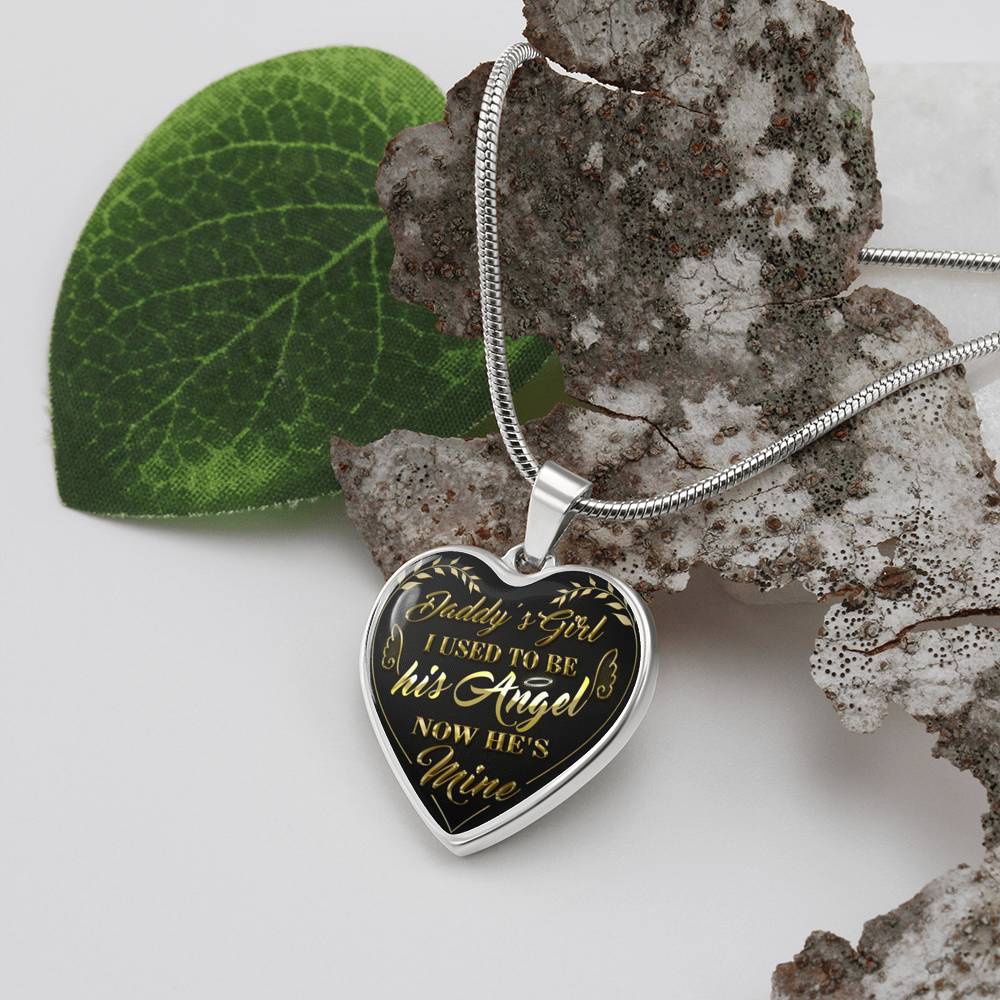 Vuvuzi Tee Daddy's Girl I Used to Be His Angel Now He's Mine - Gold Pendant Necklace