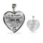 To My Daughter Love Dad - Heart Necklace Pendant From Father