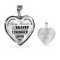 To my daughter -remember dad loves you - transparent text silver heart necklace