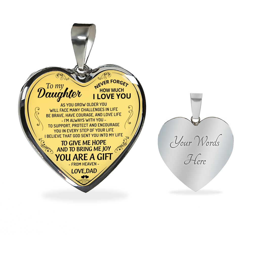 To My Daughter Necklace Pendant Gift From Daddy - Father And Daughter Necklace