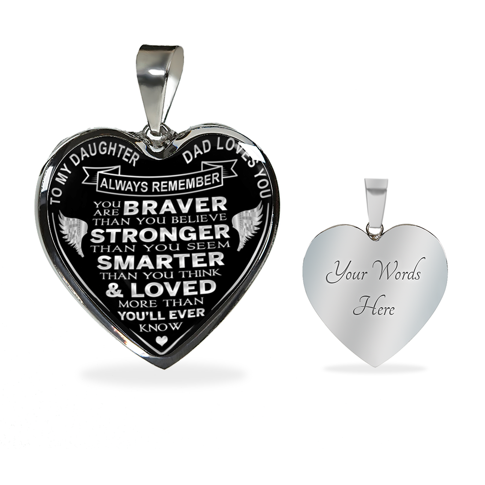 To My Daughter - Dad Loves You Luxury Bangle - Necklace Gifts From Father
