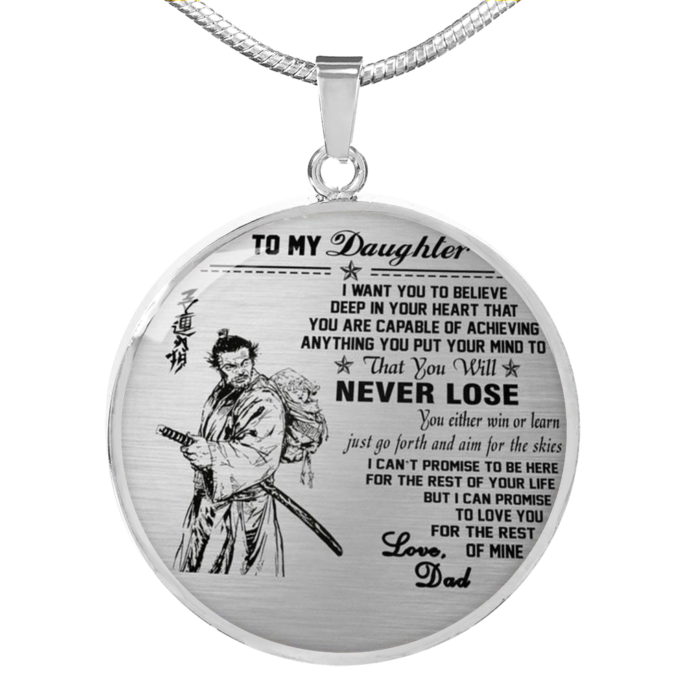 Vuvuzi Tee to My Daughter Necklace Japan - Samurai Dad & Daughter Pendant - Gifts from Dad