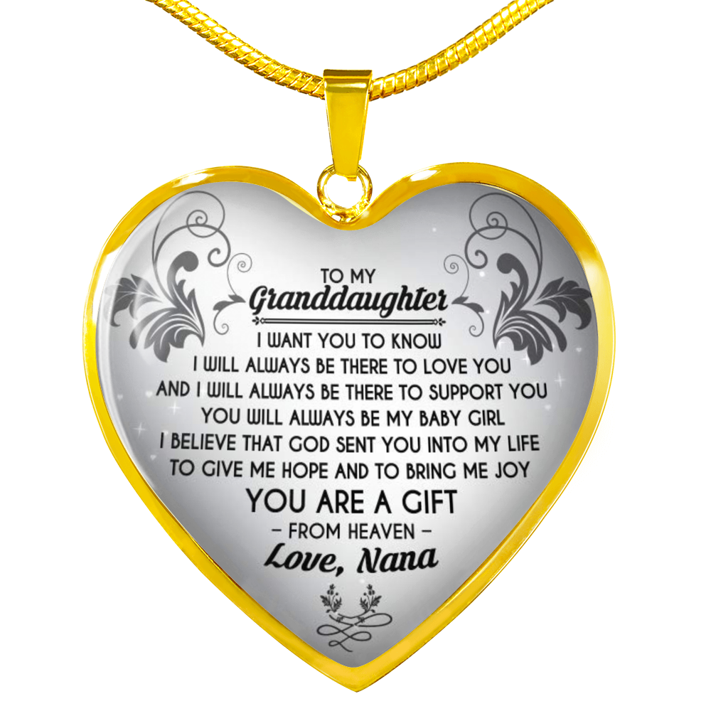 to My Granddaughter Love Nana - Silver Pendant Necklace
