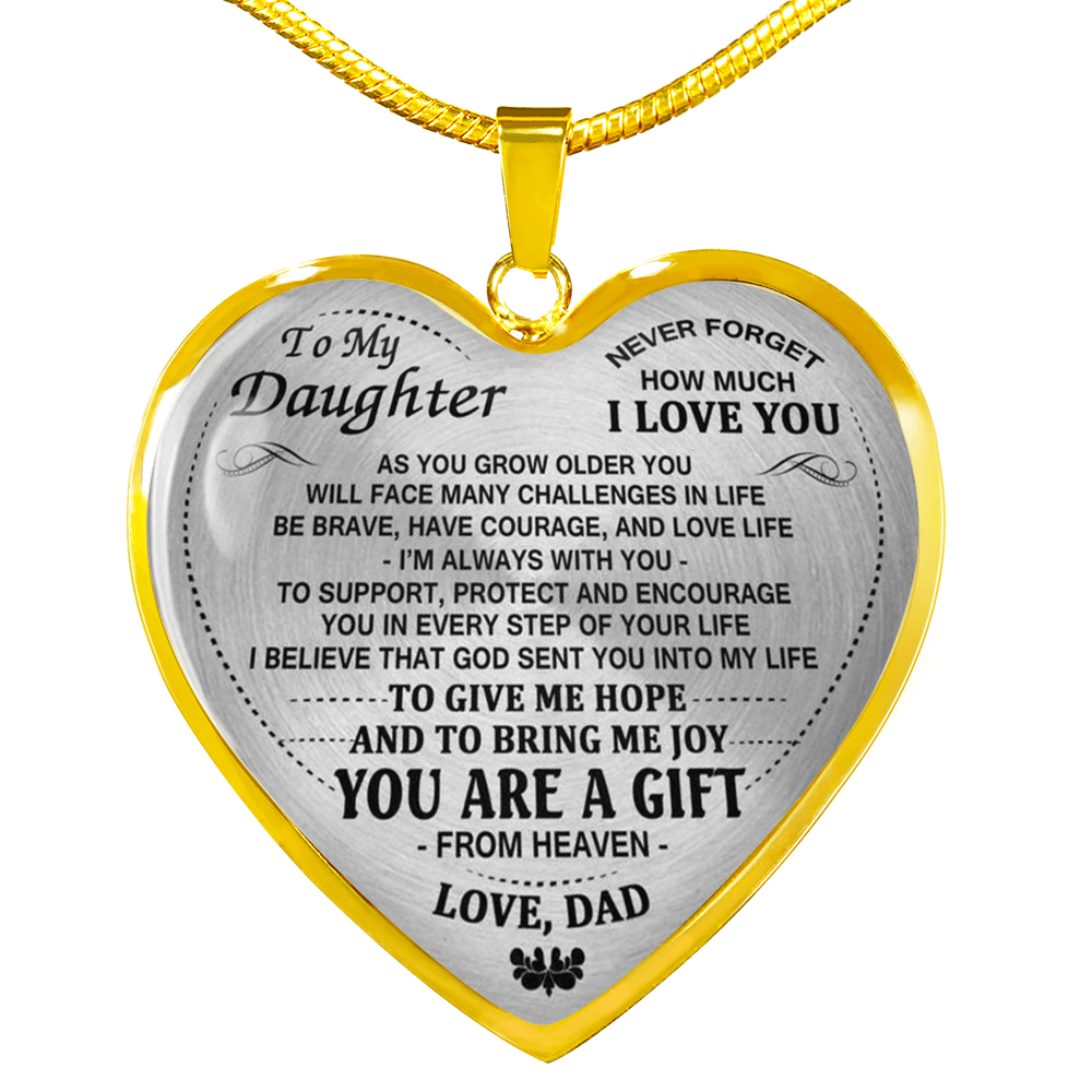 To My Daughter Necklace Pendant Gift From Daddy - Father And Daughter Necklace