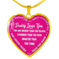 To My Daughter Love Dad Luxury Silver Necklace Birthday Graduation Gift for Kids